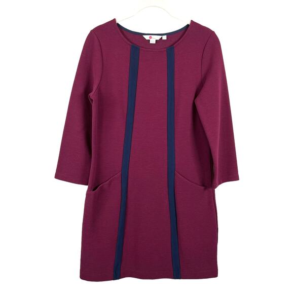 Boden Anita Ottoman Tunic Dress Burgundy Navy Women's 4 - Picture 4 of 11